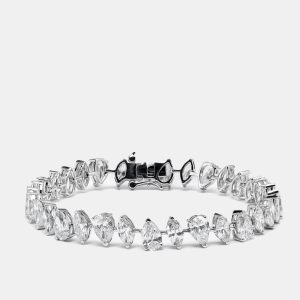 13.5 cts Pear and Marquise Lab Grown Diamond 18k White Gold Bracelet, Bracelets - Luxury Closet