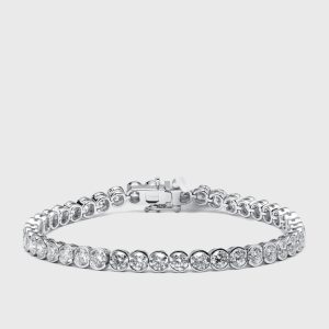 10.5 cts Round Lab Grown Diamond 18k White Gold Bracelet, Bracelets - Luxury Closet