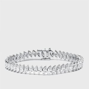 13.5 cts Marquise Lab Grown Diamond 18k White Gold Bracelet, Bracelets - Luxury Closet