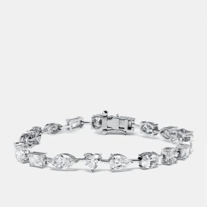 9.5 cts Lab Grown Diamond 18k White Gold Bracelet, Bracelets - Luxury Closet
