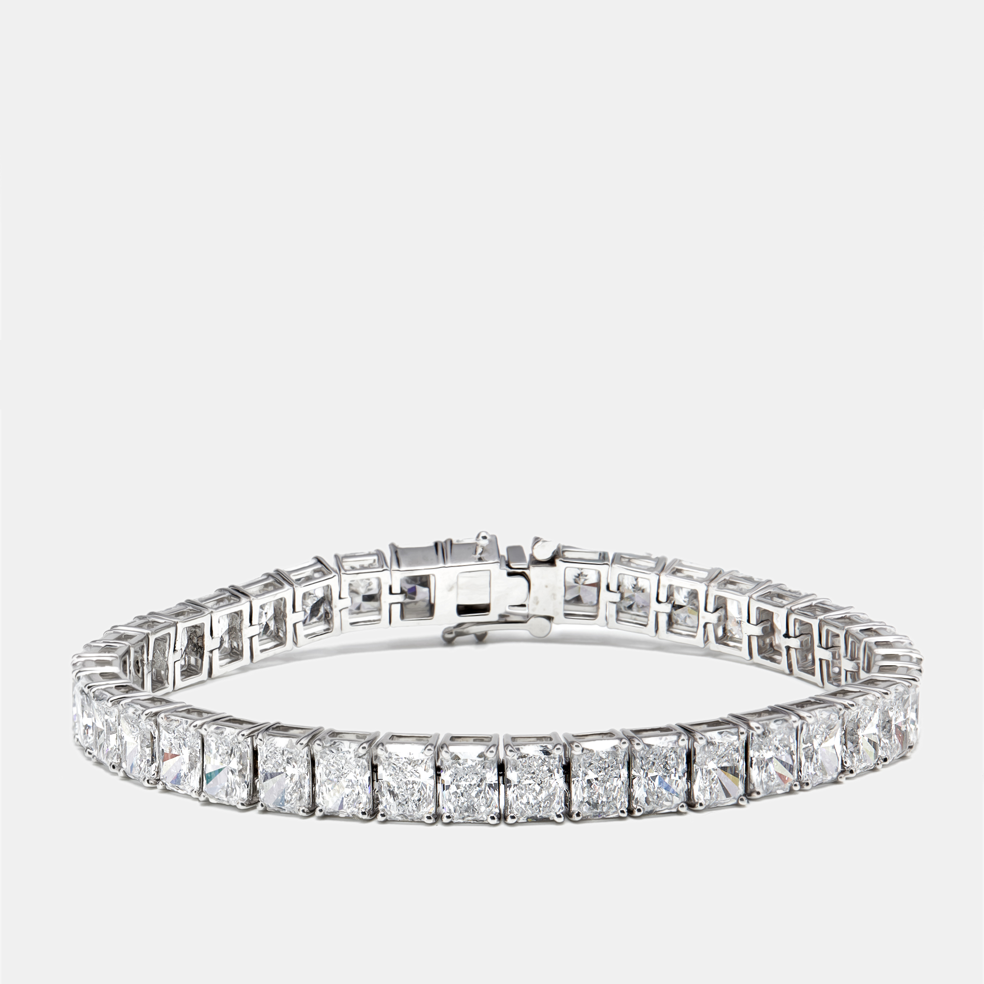 20 cts Radiant Lab Grown Diamond 18k White Gold Bracelet, Bracelets - Luxury Closet