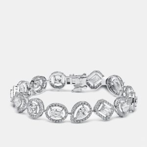 9.5 cts Lab Grown Diamond 18k White Gold Bracelet, Bracelets - Luxury Closet