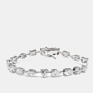 9.5 cts Lab Grown Diamond 18k White Gold Bracelet, Bracelets - Luxury Closet