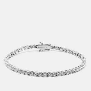 5.20 cts Round Brilliant Lab Grown Diamonds Sterling Silver 925 Tennis Bracelet, Bracelets - Luxury Closet