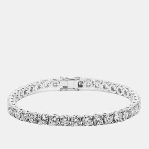 9.5 cts Round Brilliant Lab Grown Diamonds Sterling Silver 925 Tennis Bracelet, Bracelets - Luxury Closet