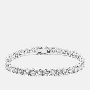 11.00 cts Round Brilliant Lab Grown Diamonds Sterling Silver 925 Tennis Bracelet, Bracelets - Luxury Closet