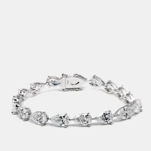 18 cts Pear Lab Grown Diamonds 18k White Gold Bracelet, Bracelets - Luxury Closet
