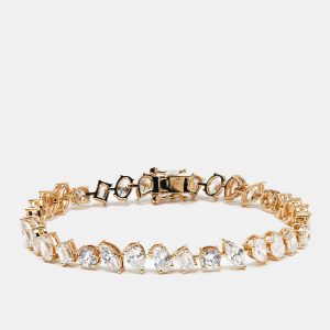 11.3 cts Mix shape Lab Grown Diamonds 18k Yellow Gold Bracelet, Bracelets - Luxury Closet