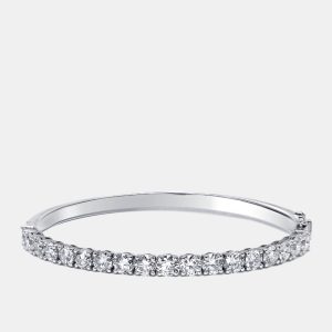 5.35 cts Round Lab Grown Diamonds 18k White Gold Bracelet, Bracelets - Luxury Closet