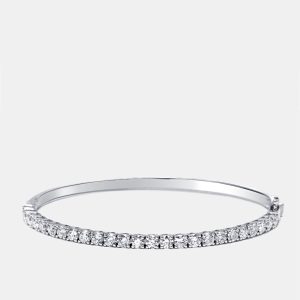 3.8 cts Round Lab Grown Diamonds 18k White Gold Bracelet, Bracelets - Luxury Closet