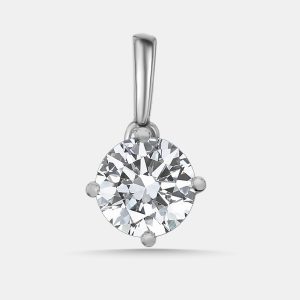 2.00 cts Round Lab Grown Diamonds 18k White Gold Pendant, Necklaces - Luxury Closet