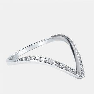 0.28 cts Round Lab Grown Diamonds 18k White Gold Ring Size 50, Rings - Luxury Closet