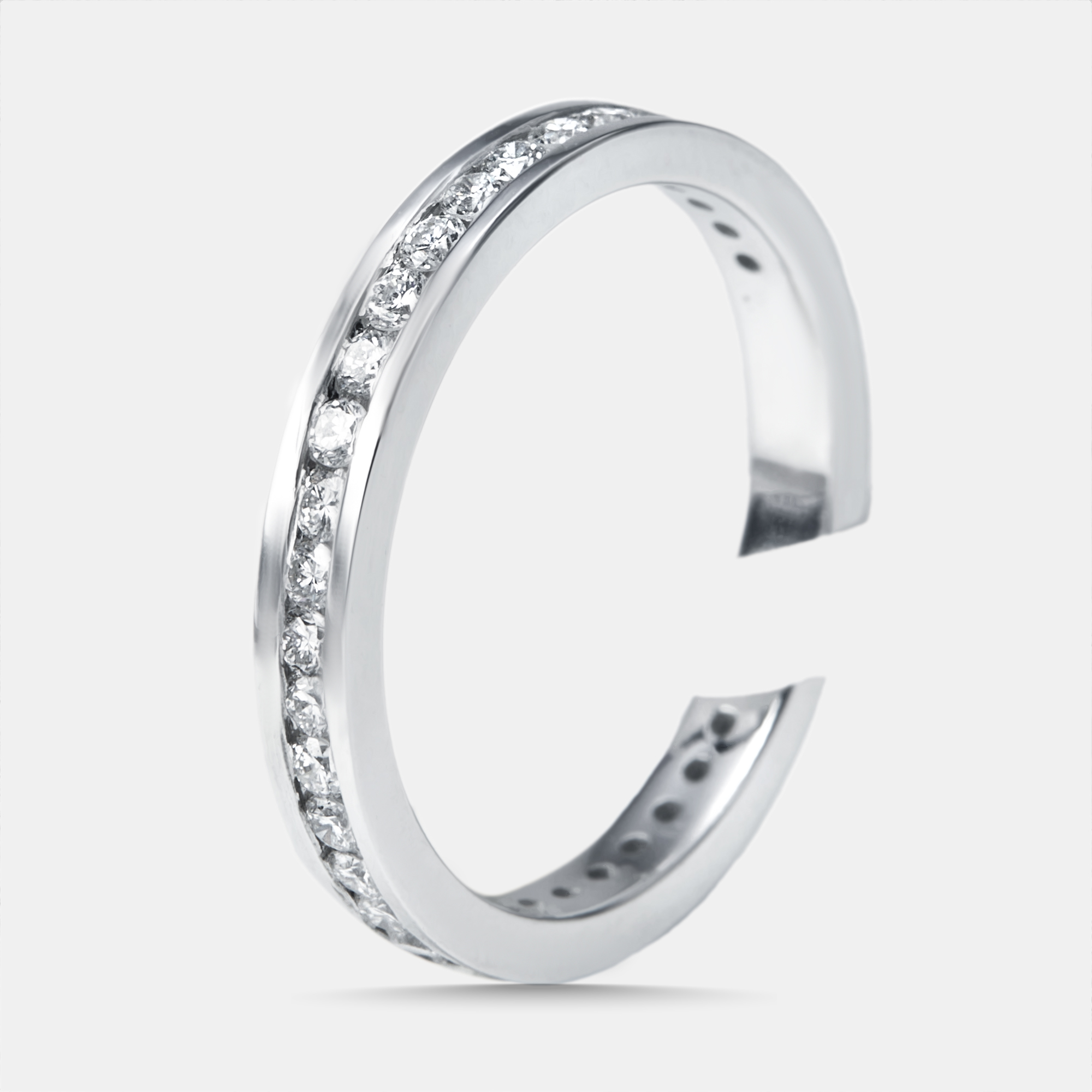0.63 cts Round Lab Grown Diamonds 18k White Gold Ring Size 51, Rings - Luxury Closet