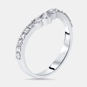 0.5 cts Round Lab Grown Diamonds 18k White Gold Ring Size 52, Rings - Luxury Closet