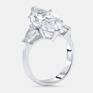 5.5 cts Marquise, Pear Lab Grown Diamonds 18k White Gold Ring Size 53, Rings - Luxury Closet