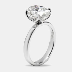 3 cts Oval Brilliant Lab Grown Diamond 18k White Gold Ring Size 56, Rings - Luxury Closet
