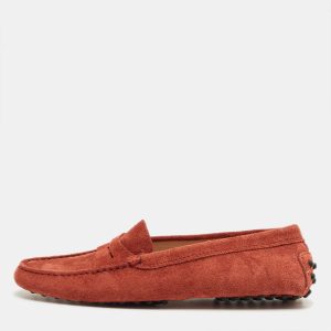 Tod's Red Suede Gommino Loafers Size 35, Loafers & Slip-Ons - Luxury Closet