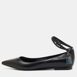 Tom Ford Black Leather Ankle Wrap Lock Ballet Flats Size 37, Flats - Luxury Closet