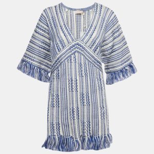 Tory Burch White /Blue Striped Linen Blend Tunic Top XL, Shirts & Tops - Luxury Closet