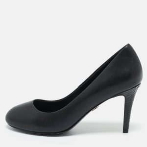 Tory Burch Black Leather and Python Leather Pumps Size 37, Pumps - Luxury Closet