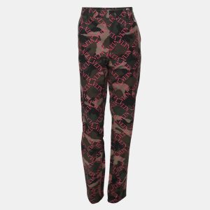 Valentino Multicolor/Pink Cotton VLTN Logo Camouflage Pants L, Clothing - Luxury Closet