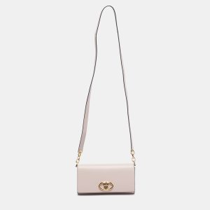 Valentino Pink Leather VLogo The Bold Edition Wallet on Strap, Wallets & Money Clips - Luxury Closet