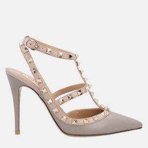 Valentino Rockstud EU 36 Grey Leather Pumps, Pumps - Luxury Closet