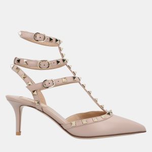Valentino Rockstud EU 36 Beige Calfskin Leather Pumps, Pumps - Luxury Closet