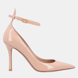 Valentino Tan-Go Patent Leather EU 36 Nude Leather Pump 100mm, Pumps - Luxury Closet