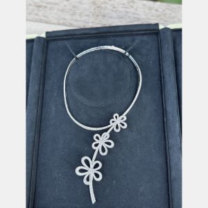 Van Cleef & Arpels Flowerlace 18K White Gold Diamond Necklace, Necklaces - Luxury Closet