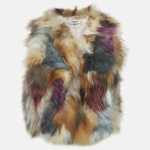 Zadig & Voltaire Deluxe Multicolor Dyed Fur Vest S, Coats & Jackets - Luxury Closet