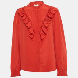 Zadig & Voltaire Red Silk Ruffled Taccora Shirt L, Shirts & Tops - Luxury Closet