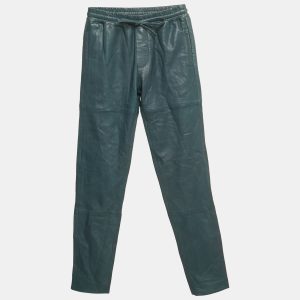Zadig & Voltaire DeluxeTeal Blue Genuine Leather Parone Pants S, Clothing - Luxury Closet