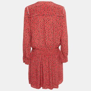 Zadig & Voltaire Red Floral Print Crepe Remus Liberty Mini Dress L, Dresses - Luxury Closet