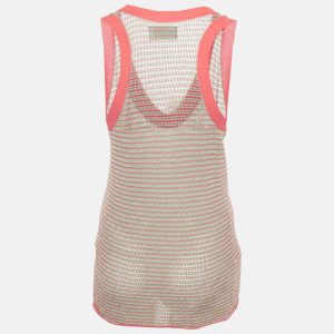 Zadig & Voltaire Blue/Pink Lurex Joss Fishnet Tank Top S, Shirts & Tops - Luxury Closet