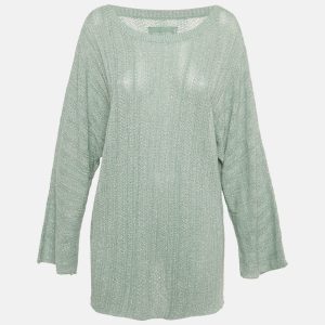 Zadig & Voltaire Mint Green Lurex Knit Sweater L, Sweaters & Cardigans - Luxury Closet