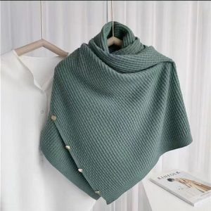 Simple Loose Wool-Blend Asymmetrical Collar Kimono, Coats, color:Green|size:1X, catalog Noracora shop