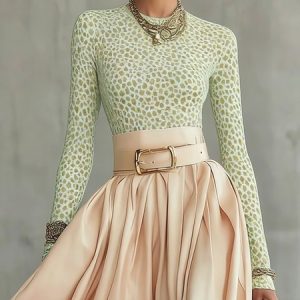 Urban Abstract Polka Dots Printing Crew Neck T-shirt, Tees, color:Lightgreen|size:XXL, Stylewe