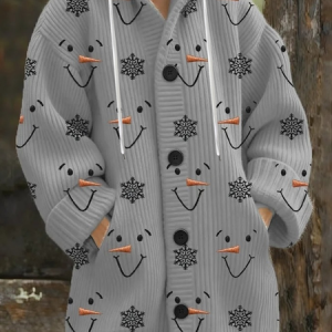 Women Wool/Knitting Christmas Long Sleeve Comfy Vintage Cardigan, Coats, color:Gray|size:4XL, catalog Noracora shop