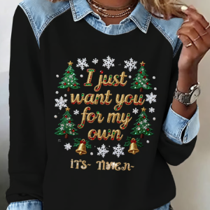 Casual Shawl Collar Christmas Sweatshirt, Hoodies & Sweatshirts, color:Black|size:5XL, catalog Noracora shop