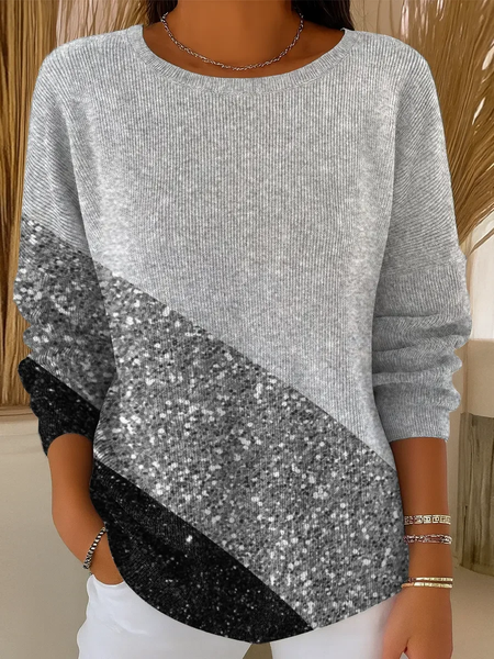 Casual Printing Crew Neck Abstract Sweater, JustFashionNow Sweaters, color:Gray|size:5XL,