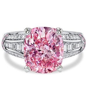 unique engagement rings - Italo 5.5 Carat Cushion Cut Pink Sapphire Unique Engagement Rings, Italo jewelry - Online Catalog