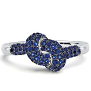 unique engagement rings - Italo Micro Pave Infinity Knot Ring Blue Sapphire Unique Engagement Rings, Italo jewelry - Online Catalog