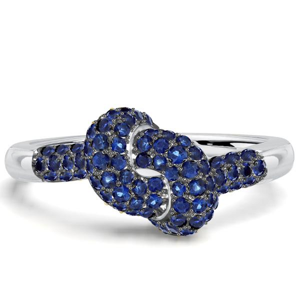 unique engagement rings - Italo Micro Pave Infinity Knot Ring Blue Sapphire Unique Engagement Rings, Italo jewelry - Online Catalog