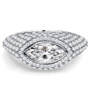 unique engagement rings - Italo Halo Micro Pave Marquise Cut Halo Engagement Rings Cocktail Ring, Italo jewelry - Online Catalog