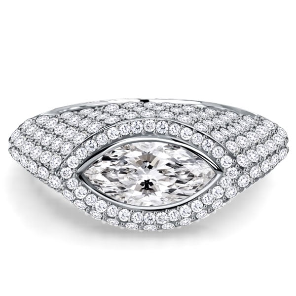 unique engagement rings - Italo Halo Micro Pave Marquise Cut Halo Engagement Rings Cocktail Ring, Italo jewelry - Online Catalog