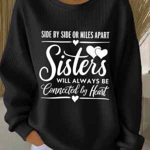 Text Letters Printing Casual Sweatshirt, JustFashionNow Sweatshirts & Hoodies, color:Black|size:5XL,