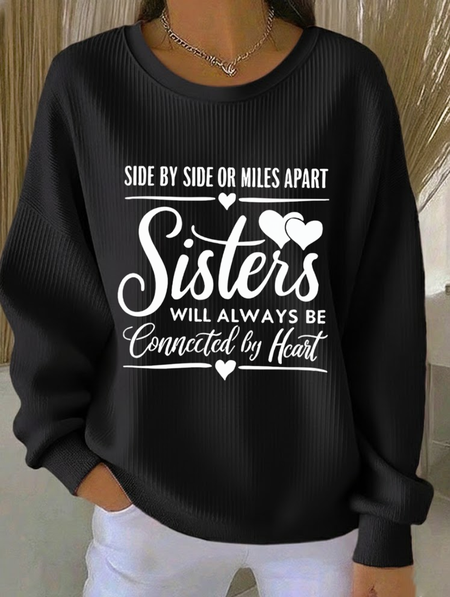 Text Letters Printing Casual Sweatshirt, JustFashionNow Sweatshirts & Hoodies, color:Black|size:5XL,