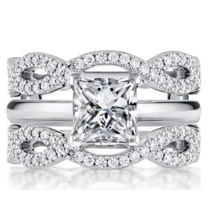 3pc wedding sets - Italo Twist Princess Cut Bridal Set 3PC Wedding Set For Women, Italo jewelry - Online Catalog