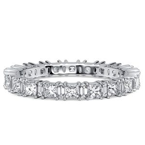 eternity band - Italo Princess & Baguette Cut Eternity Wedding Band For Women, Italo jewelry - Online Catalog